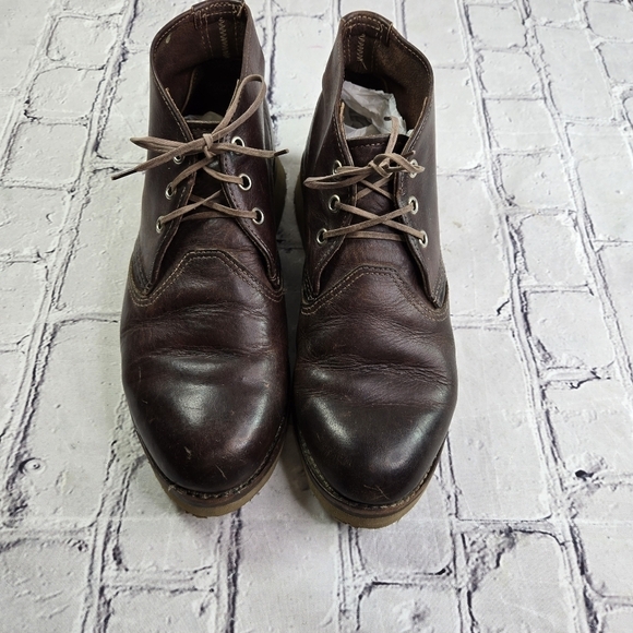 Vtg Red Wing heritage 3141 brown leather low ankle work prison chukka boots main image 9
